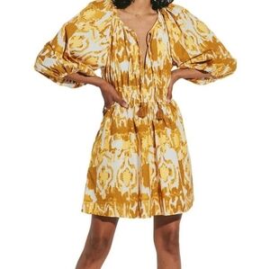 Cleobella Aubrey Mini Watercolor Ikat Cotton Bohemian Dress Size Medium